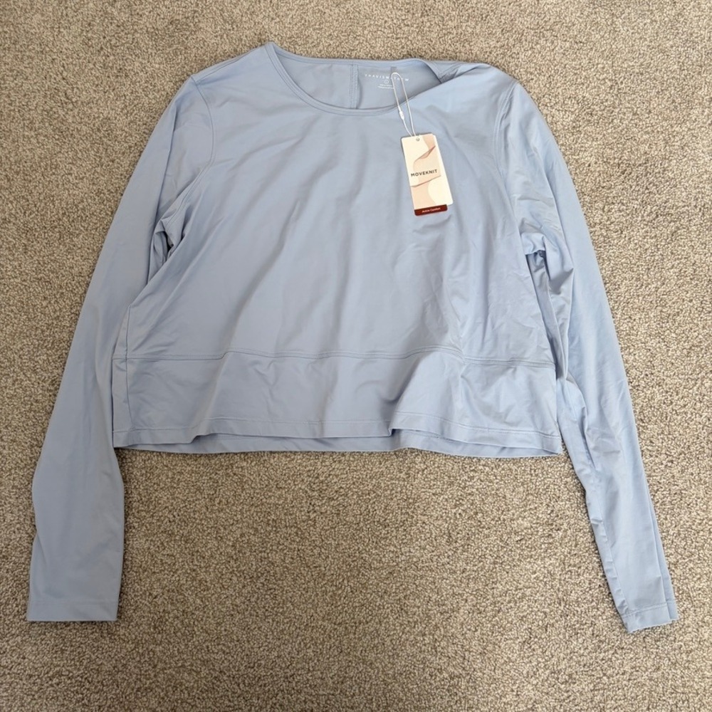 TravisMathew‎ Moveknit Solstice Top Womens L Blue Long Sleeve Golf Athleisure